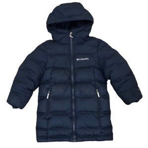 Columbia Boy’s Down Puffer Coat Size XXS Dark Navy Blue Omni Heat Insulation